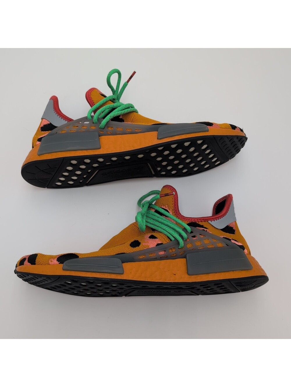 Adidas NMD Human Race Pharrell Williams Animal Print Sneakers Men's 12 Orange